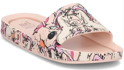 Melissa Women's Unicorn Beach Slide In Pink/beige In Multi