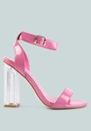 London Rag Poloma Chunky Clear High Heeled Sandals In Pink