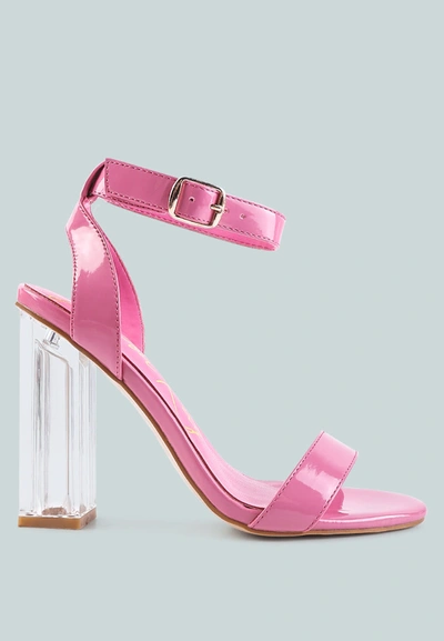 London Rag Poloma Chunky Clear High Heeled Sandals In Pink