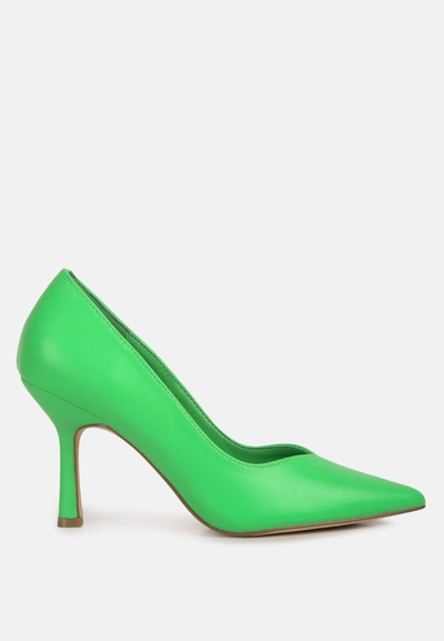 London Rag Rarity Point Toe Stiletto Heeled Pumps In Green