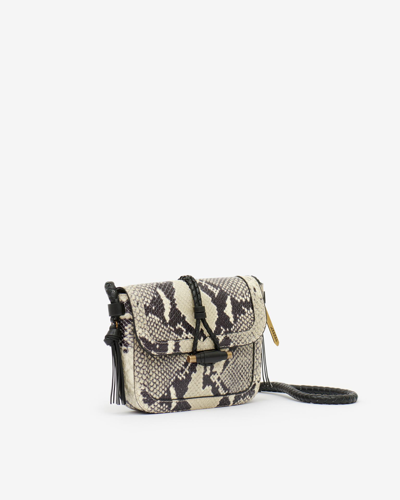 Isabel Marant Vigo Snakeskin-print Flap Crossbody Bag In Beige