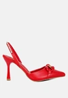 London Rag Pull Me Diamante Metal Chain Sandals In Red