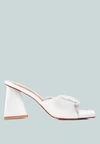 London Rag Cupid Kiss Pleated Twist Strap Sandals In White
