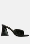 London Rag Cupid Kiss Pleated Twist Strap Sandals In Black