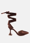 London Rag Fonda Mid Heel Tie Up Satin Sandals In Multi