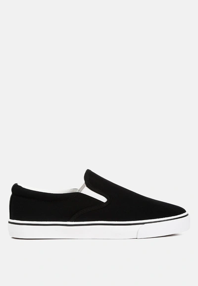 London Rag Laszlo Canvas Slip On Sneakers In Black