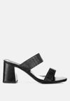 London Rag Artemisa Block Heel Slip On Sandals In Black