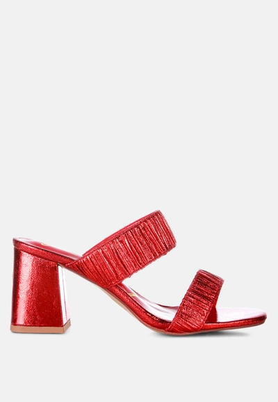 London Rag Cannes Slip-on Mid Heel Sandals In Red