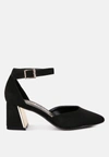 London Rag Rory Metallic Sling Detail Block Heel Sandals In Black