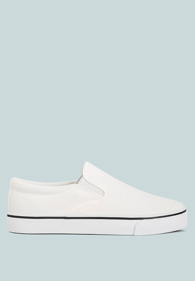 London Rag Laszlo Canvas Slip On Sneakers In White