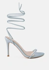 London Rag Sphynx High Heel Lace Up Sandals In Blue