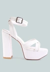 London Rag Nyle Platform Heeled Sandals In White