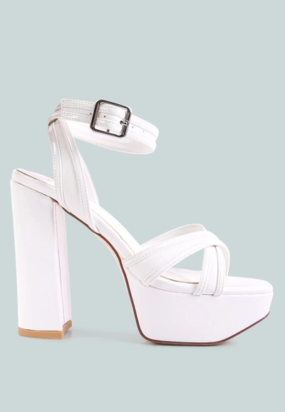 London Rag Nyle Platform Heeled Sandals In White