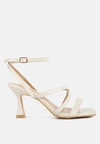 London Rag Serling Croc Spool Heel Sandals In White