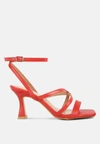 London Rag Serling Croc Spool Heel Sandals In Red