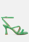 London Rag Serling Croc Spool Heel Sandals In Green