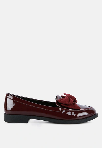 London Rag Bowberry Bow-tie Patent Loafers In Black