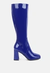 LONDON RAG HYPNOTIZE PATENT PU BLOCK HEELED CALF BOOTS