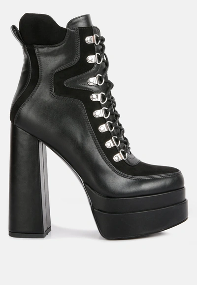 London Rag Beamer Faux Leather High Heeled Ankle Boots In Black