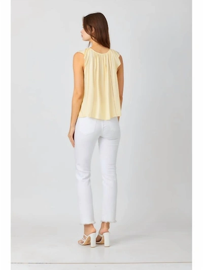 Maven West Slvless Button Down Top In Lemon In Yellow