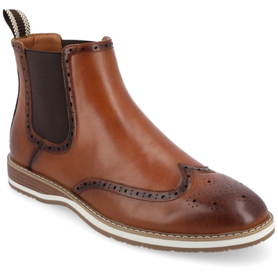 Vance Co. Thorpe Wingtip Chelsea Boot In Cognac