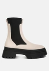 London Rag Ronin High Top Chunky Chelsea Boots In White