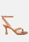 London Rag Celty Ankle Strap Spool Heel Thong Sandals In Multi