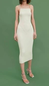Anna October Rivoli Open Back Midi Dress In White In White