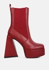 London Rag Frosty High Platform Block Heeled Chelsea Boot In White