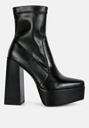 London Rag Whippers Patent Pu High Platform Ankle Boots In Black