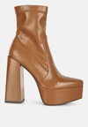 London Rag Whippers Patent Pu High Platform Ankle Boots In Multi