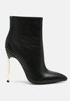 London Rag Siren Shine Patent Faux Leather Stiletto Boots In Black