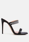 London Rag Bandy High Heel Metal Ball Sandals In Black