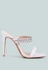 London Rag Bandy High Heel Metal Ball Sandals In White