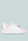 London Rag Nemo Contrasting Metallic Faux Leather Sneakers In Pink