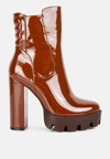 London Rag High Key Collared High Heel Ankle Boot In Multi