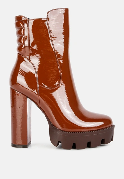 London Rag High Key Collared High Heel Ankle Boot In Multi