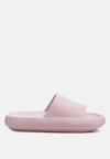 London Rag Cabana Black Eva Pool Sliders In Pink