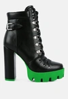 London Rag Larch Cushion Collared Biker Boot In Black