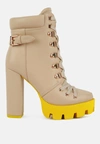 LONDON RAG LARCH CUSHION COLLARED BIKER BOOTS
