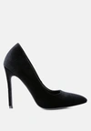 LONDON RAG JANESSA VELVET STILETTO HEEL PUMPS