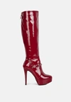 London Rag Daphne Stiletto Heeled Mid Calf Boots In White