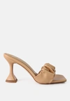 LONDON RAG REBEL SPOOL HEELED RUCHED SANDALS