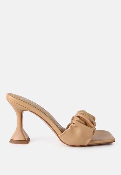 London Rag Rebel Spool Heeled Ruched Sandals In Multi