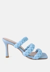 London Rag High Bae Pointed Heel Braided Sandals In Blue