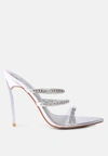 London Rag Tickle Me High Heeled Toe Ring Sandals In Silver