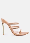 London Rag Tickle Me High Heeled Toe Ring Sandals In Multi
