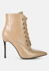 London Rag Escala Croc Lace-up Stiletto Boot In Multi