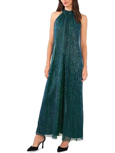 Msk Petite Mock-neck Crinkle Jumpsuit In Dazzling Jade