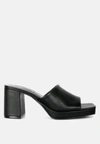 London Rag Artemisa Block Heel Slip On Sandals In Black